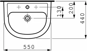 Раковина Laufen Pro 55 белый 8.1095.1.000.104.1 Раковина Laufen Pro 55 белый 8.1095.1.000.104.1, 2