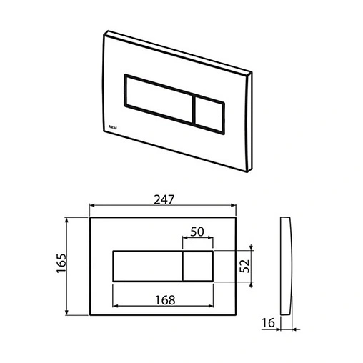 Клавиша смыва для унитаза Ravak Uni X01456 сатин