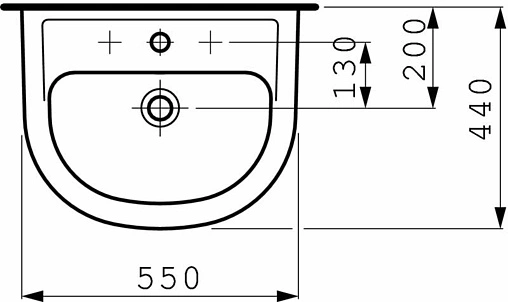 Раковина Laufen Pro 55 белый 8.1095.1.000.104.1