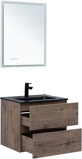 Тумба-умывальник подвесная Aquanet Алвита New 60 дуб веллингтон/табак 00334184+00254363
