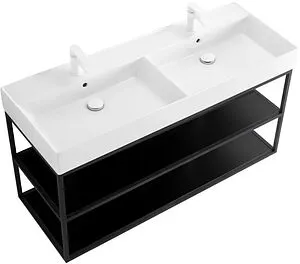 Консоль с умывальником подвесная Cezares Cadro 120 чёрный CADRO-120/46/58-2C-SO-MET-ST+CADRO-120-MENS-NERO+CADRO-120-MENS-NERO Консоль с умывальником подвесная Cezares Cadro 120 чёрный CADRO-120/46/58-2C-SO-MET-ST+CADRO-120-MENS-NERO+CADRO-120-MENS-NERO, 1