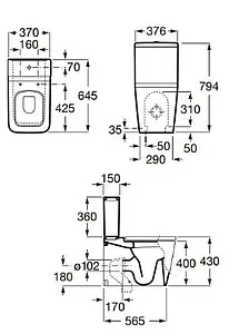 Чаша унитаза Roca Inspira белый 342537000, 2
