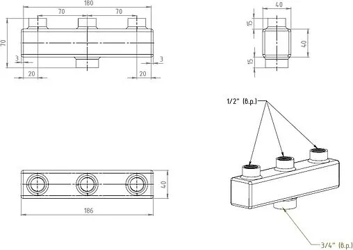 Корпус группы безопасности до 50 кВт ¾&quot;в Sever 1945103