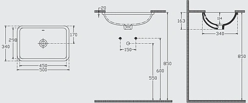 Раковина ISVEA Soluzione 50 белый 10PL77045SV