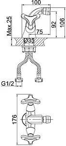Смеситель для биде D&K Hessen Goethe хром DA1382241 Смеситель для биде D&K Hessen Goethe хром DA1382241, 2