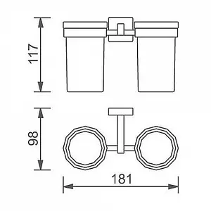 Стакан двойной Aquanet хром 4784D Стакан двойной Aquanet хром 4784D, 2