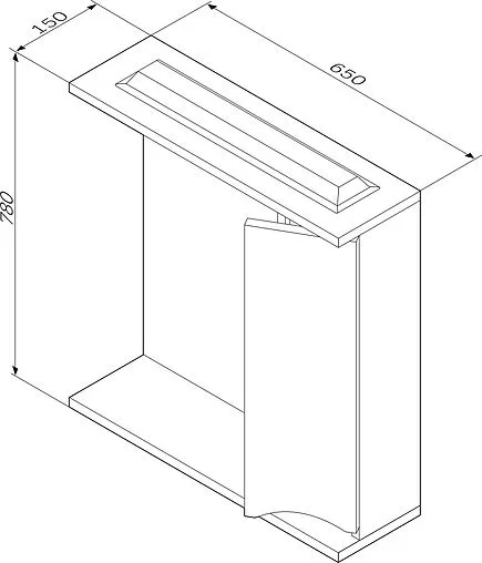 Шкаф-зеркало Am.Pm Like 65 R белый глянец/венге M80MPR0651VF