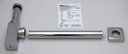 Сифон бутылочный для раковины AlcaPlast хром A401