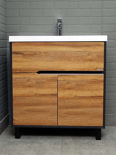 Тумба под умывальник напольный Домино Karat 80 дуб вотан/антрацит DK3211T