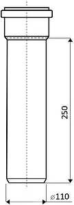 Труба канализационная внутренняя D=110мм L=250мм Ostendorf HTEM 115010, 2