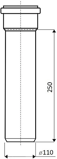 Труба канализационная внутренняя D=110мм L=250мм Ostendorf HTEM 115010