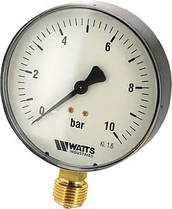 Манометр радиальный Watts MRP 100мм 10 бар ½&quot; 10008078, 1