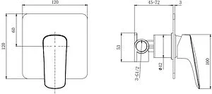 Смеситель для душа скрытого монтажа Aquatek Вега хром AQ1066CR, 2