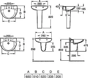 Раковина Roca Victoria 65 белый 327391000, 2