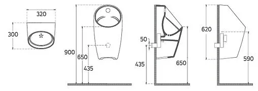 Писсуар со скрытым подводом воды ISVEA Purita белый 10PL92002SV-DL