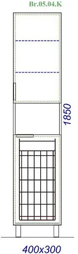Шкаф-пенал напольный с бельевой корзиной Aqwella Brig 40 белый Br.05.04.K/W Шкаф-пенал напольный с бельевой корзиной Aqwella Brig 40 белый Br.05.04.K/W