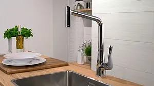 Смеситель для кухни с выдвижным изливом Hansgrohe Metris M71 320 2jet хром 14820000 Смеситель для кухни с выдвижным изливом Hansgrohe Metris M71 320 2jet хром 14820000, 5
