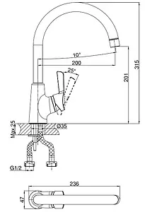 Смеситель для кухни D&K Rhein Schiller хром DA1462401, 2