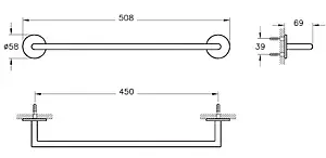 Полотенцедержатель VitrA Origin хром A44886, 2
