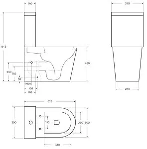 Чаша унитаза BelBagno Flay-R белый BB2149CPR/SC, 2