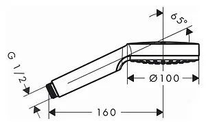 Лейка ручного душа Hansgrohe Crometta 100 Mono хром/белый 26331400 Лейка ручного душа Hansgrohe Crometta 100 Mono хром/белый 26331400, 2