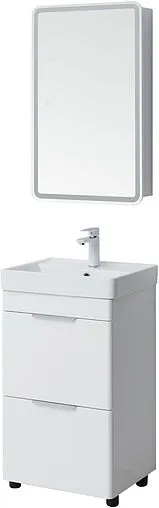 Тумба под умывальник напольная Aquanet Ирис new 50 белый глянец 00310151