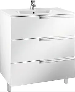 Тумба-умывальник Roca Victoria Nord Ice Edition 80 белый глянец ZRU9302835+ Тумба-умывальник Roca Victoria Nord Ice Edition 80 белый глянец ZRU9302835+, 1