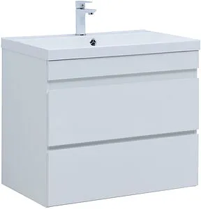 Тумба-умывальник подвесная Aquanet Нота New 75 белый глянец 00335418+00281221 Тумба-умывальник подвесная Aquanet Нота New 75 белый глянец 00335418+00281221, 1