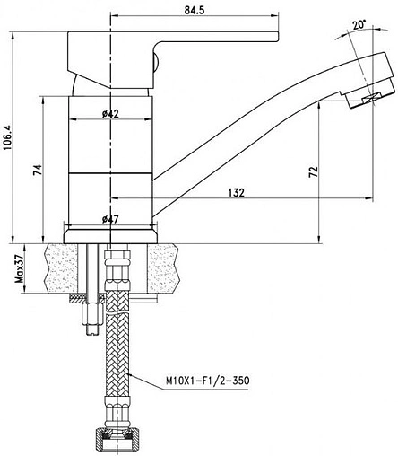 Смеситель для кухни Lemark plus Grace хром LM1507C