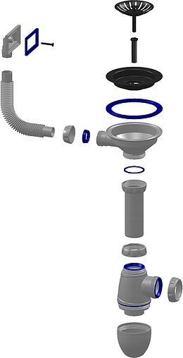Сифон бутылочный для мойки с переливом Unicorn В410 Сифон бутылочный для мойки с переливом Unicorn В410