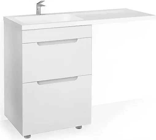 Тумба-умывальник напольная над стиральной машиной Raval Forte 120 L белый For.01.120.L/N/W+4627173210027