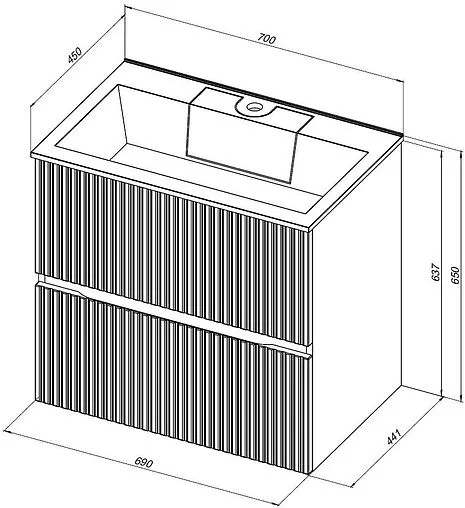 Тумба под умывальник Aquanet Джейн 70 мисти грин 00313317