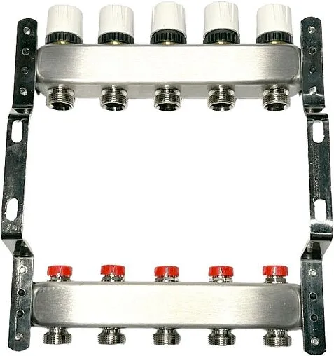 Группа коллекторная без расходомеров 5 отводов 1&quot;в/в x ¾&quot;ек Uni-fitt TECHNO 451W4305