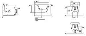 Биде подвесное Kerasan Tribeca Nocciola matt 512581 Биде подвесное Kerasan Tribeca Nocciola matt 512581, 2