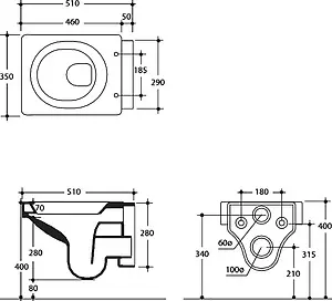 Унитаз подвесной Kerasan Cento белый 351401 Унитаз подвесной Kerasan Cento белый 351401, 2