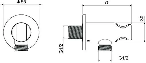 Шланговое подключение с держателем Aquatek чёрный матовый AQ2460MB