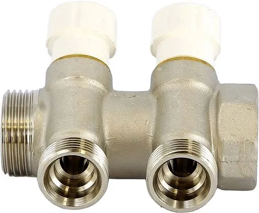 Коллектор регулирующий проходной 2 отвода 1&quot;в/н x ¾&quot;ек Uni-fitt 406N4320