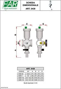 Узел проходной для коллектора с термометром (0-80°С) 1"в x 1"в Far FK 3438 1 Узел проходной для коллектора с термометром (0-80°С) 1"в x 1"в Far FK 3438 1, 2