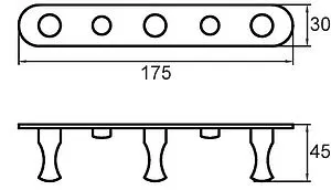Планка с 3-мя крючками Milardo Hooks хром 001SM30M41 Планка с 3-мя крючками Milardo Hooks хром 001SM30M41, 2