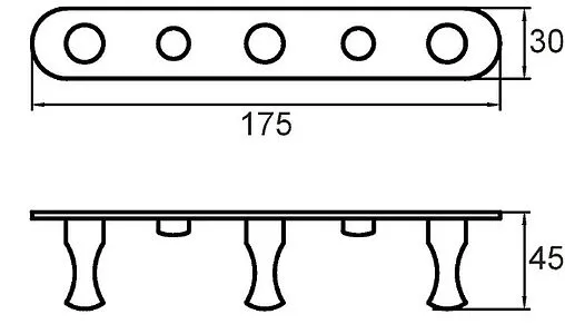 Планка с 3-мя крючками Milardo Hooks хром 001SM30M41