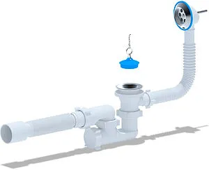 Слив-перелив для ванны Ани Пласт хром E255, 1