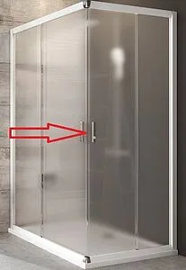 Душевая дверь 800мм прозрачное, матовое стекло Ravak Blix BLRV2K-80 1XV40100ZG, 1
