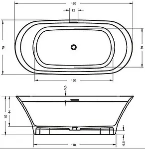 Ванна отдельностоящая из искусственного камня Riho Barca 170x79 белый BS6000500000000 Ванна отдельностоящая из искусственного камня Riho Barca 170x79 белый BS6000500000000, 2