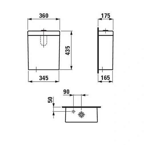 Бачок для унитаза Laufen Palomba белый 8.2880.3.000.291.1
