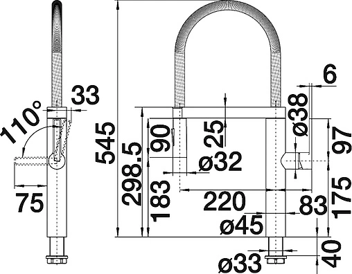 Смеситель для кухни с выдвижным изливом Blanco Culina-S нержавеющая сталь 517598
