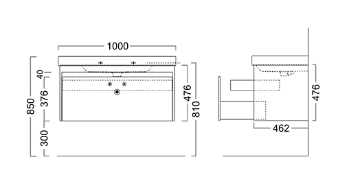 Тумба-умывальник подвесная Kerama Marazzi Buongiorno 100 дуб сонома/белый BGN.100.1\OAK+BG.wb.100