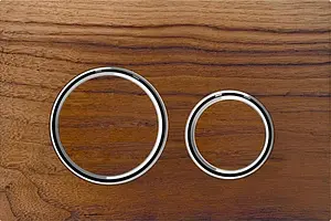 Клавиша смыва для унитаза Geberit Sigma 21 115.884.JX.1 кнопки/черный орех, кольца/хром глянцевый Клавиша смыва для унитаза Geberit Sigma 21 115.884.JX.1 кнопки/черный орех, кольца/хром глянцевый, 1