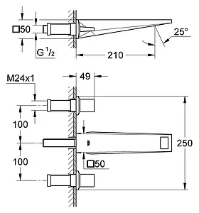 Смеситель для раковины из стены Grohe Allure Brilliant хром 20348000 Смеситель для раковины из стены Grohe Allure Brilliant хром 20348000, 4