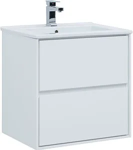 Тумба-умывальник подвесная Aquanet Милан 65 белый глянец 00339965+4640021062203, 1