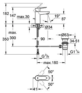 Смеситель для раковины Grohe BauEdge хром 23328000 Смеситель для раковины Grohe BauEdge хром 23328000, 2